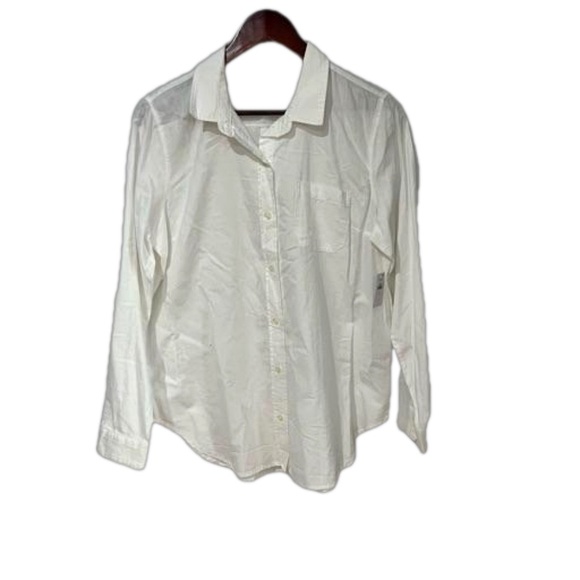 Old navy white long sleeve button closure size large - Picture 1 of 9